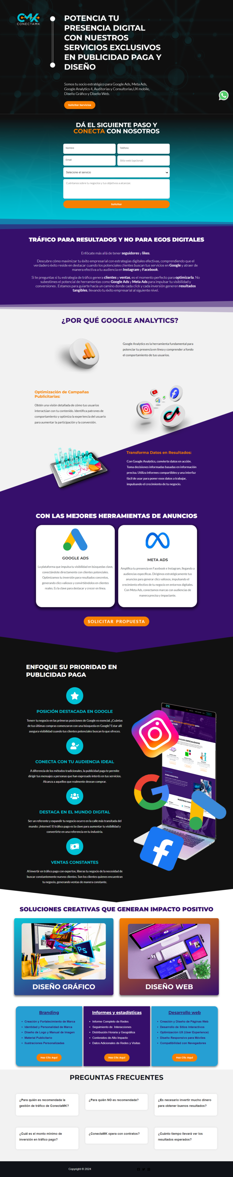 Conectamk landing page